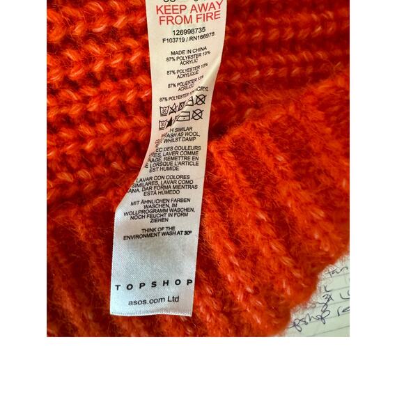 New TOPSHOP NORDSTROM ~ Knit Volume Sleeve Fluffy Sweater Size 4/6 - Picture 6 of 8
